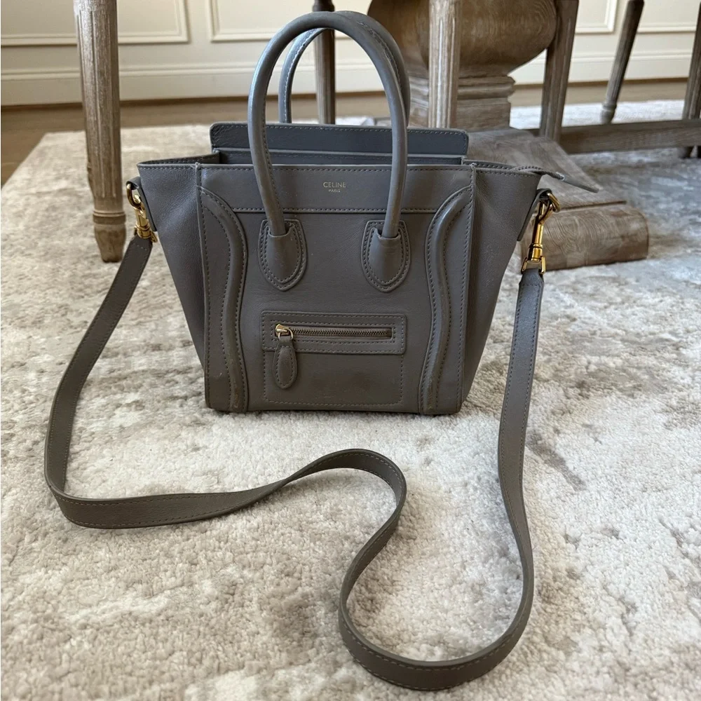 Celine Small Luggage Tote in Light Gray